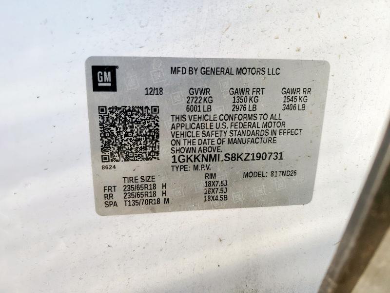 2019 GMC ACADIA SLT - 1GKKNMLS8KZ190731