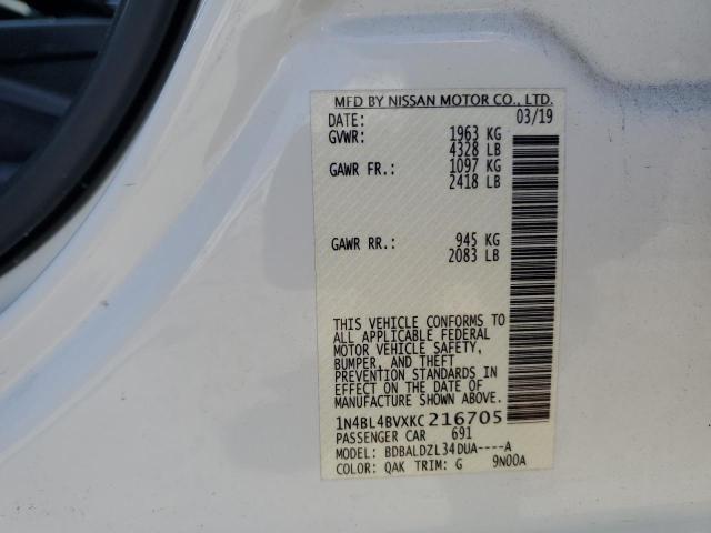 2019 NISSAN ALTIMA S 1N4BL4BVXKC216705