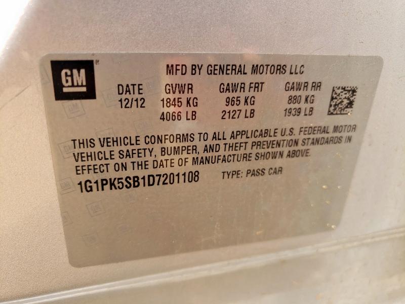 2013 CHEVROLET CRUZE LT - 1G1PK5SB1D7201108