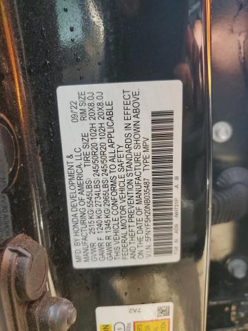 2022 HONDA PILOT SE 5FNYF5H20NB035487