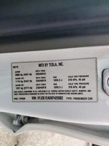 2019 TESLA MODEL 3 - 5YJ3E1EAXKF429382