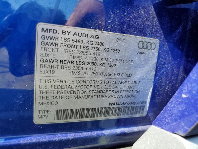 2021 AUDI Q5 SPORTBA WA14AAFYXM2092451