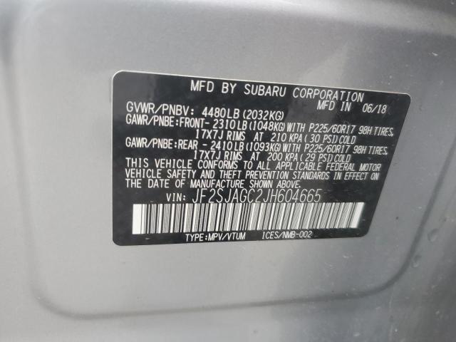 2018 SUBARU FORESTER 2 - JF2SJAGC2JH604665