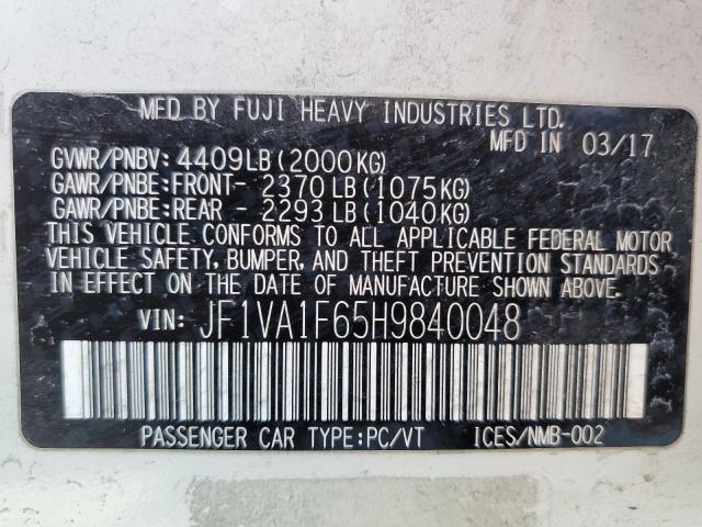 2017 SUBARU WRX PREMIU JF1VA1F65H9840048