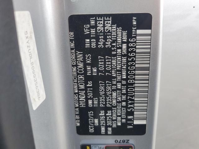 2016 HYUNDAI SANTA FE S - 5XYZUDLB0GG356386