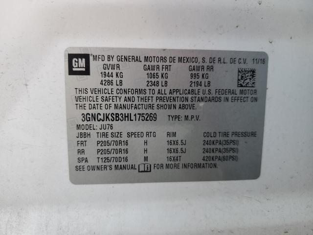 2017 CHEVROLET TRAX LS 3GNCJKSB3HL175269