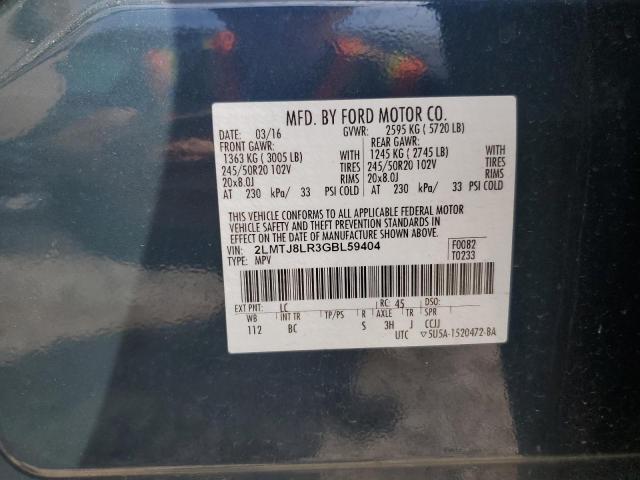 2016 LINCOLN MKX RESERV - 2LMTJ8LR3GBL59404