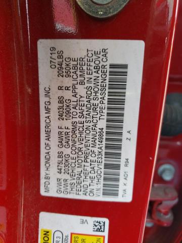 2019 HONDA ACCORD SPO 1HGCV1E33KA149864