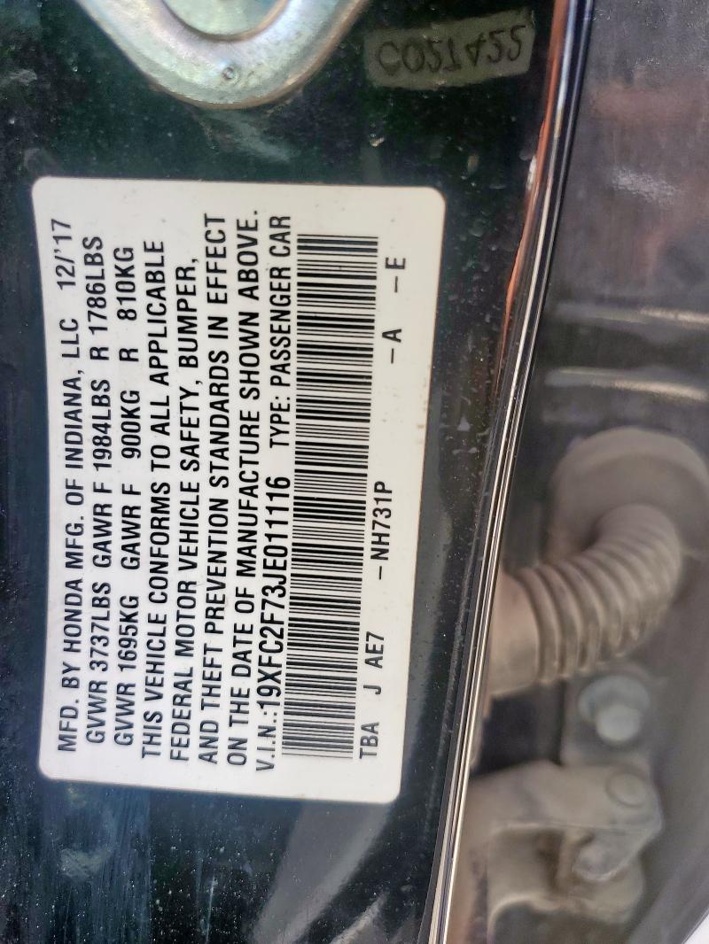 2018 HONDA CIVIC EX - 19XFC2F73JE011116