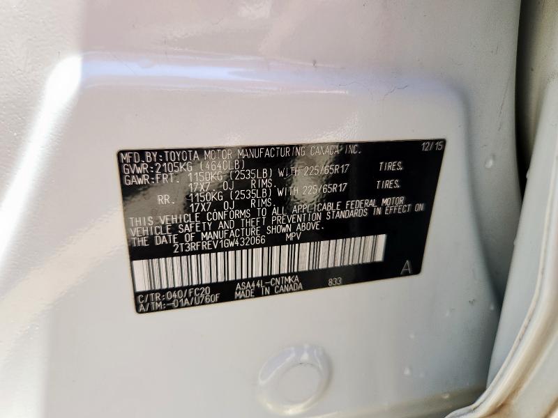 2016 TOYOTA RAV4 XLE - 2T3RFREV1GW432066