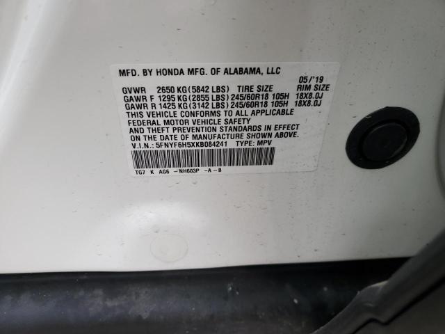 2019 HONDA PILOT EXL - 5FNYF6H5XKB084241