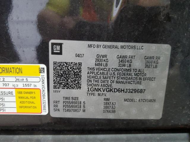 2017 CHEVROLET TRAVERSE L - 1GNKVGKD6HJ329687