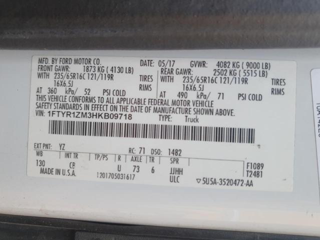 2017 FORD TRANSIT T- 1FTYR1ZM3HKB09718