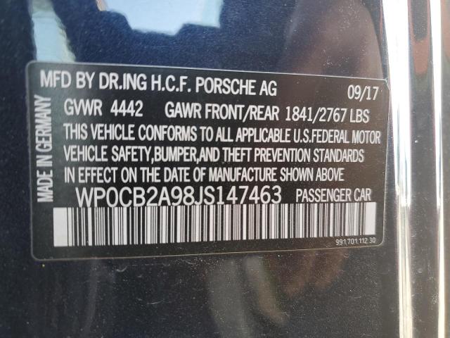 2018 PORSCHE 911 CARRER WP0CB2A98JS147463