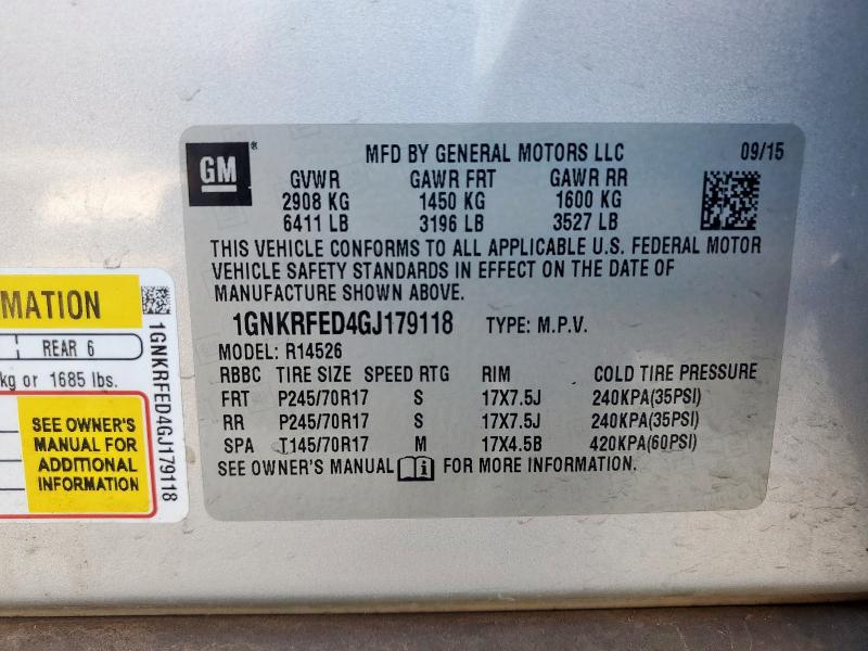2016 CHEVROLET TRAVERSE L - 1GNKRFED4GJ179118