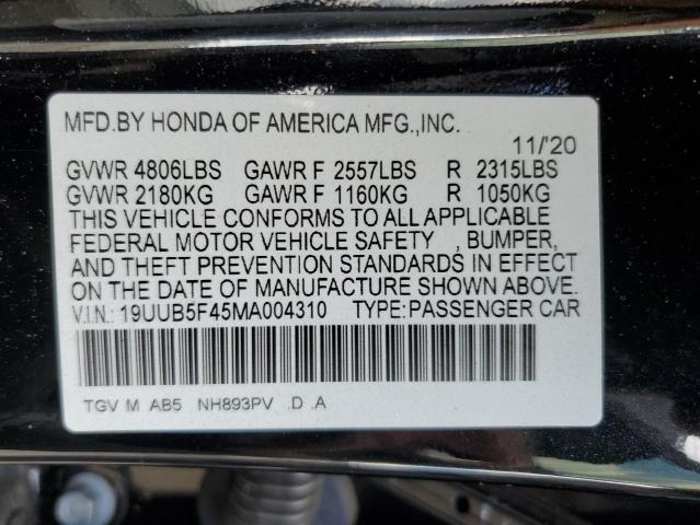 2021 ACURA TLX TECHNO 19UUB5F45MA004310
