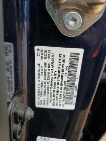 2019 HONDA CR-V EXL 7FARW2H83KE043378