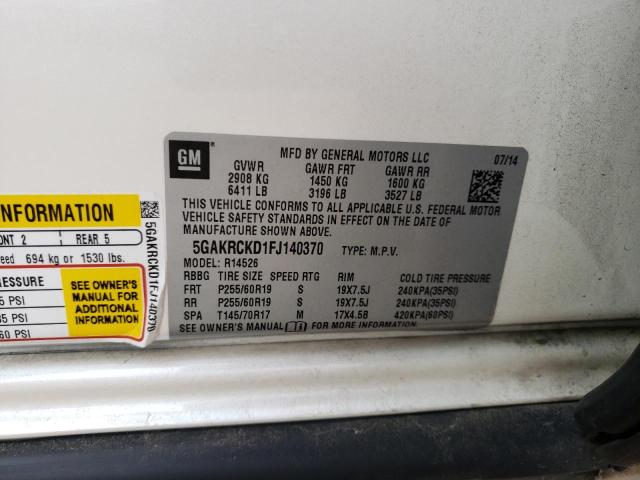 2015 BUICK ENCLAVE 5GAKRCKD1FJ140370
