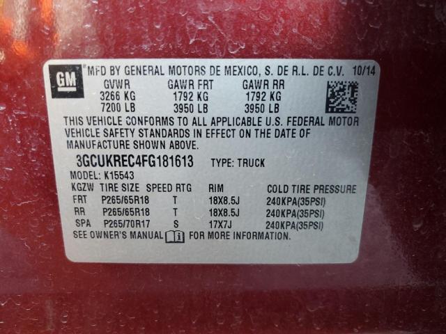 2015 CHEVROLET SILVERADO - 3GCUKREC4FG181613