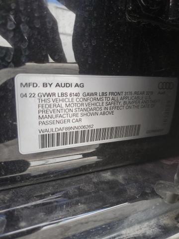 2022 AUDI A8 L WAULDAF89NN006262