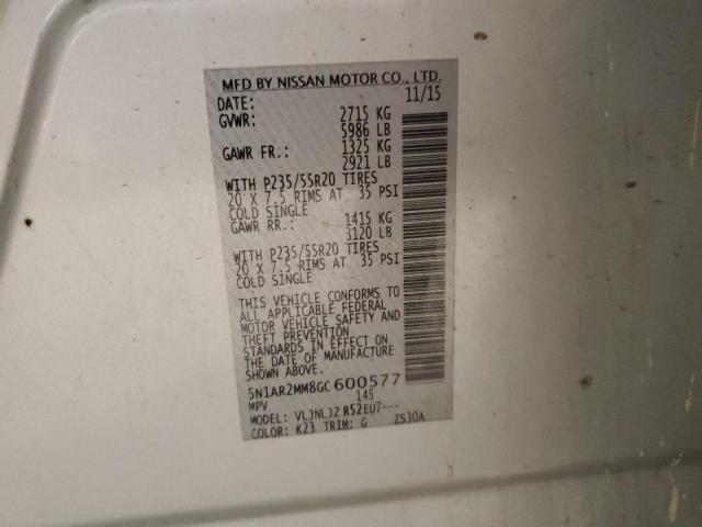 2016 NISSAN PATHFINDER - 5N1AR2MM8GC600577