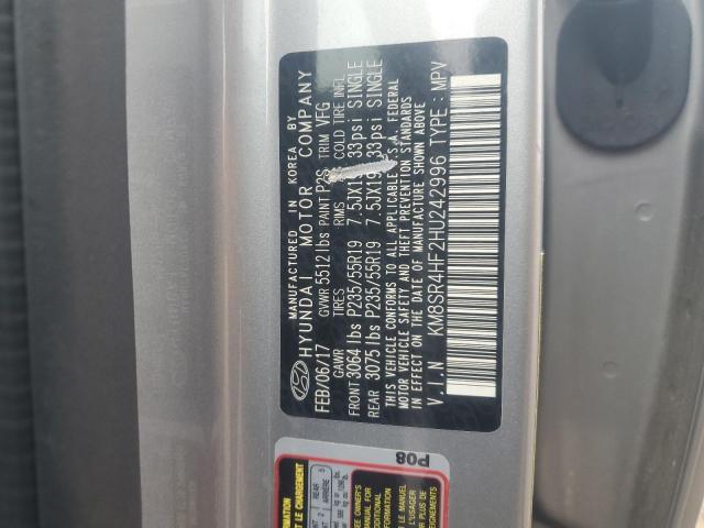 2017 HYUNDAI SANTA FE S - KM8SR4HF2HU242996