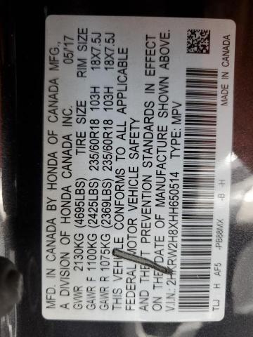 2017 HONDA CR-V EXL - 2HKRW2H8XHH650514