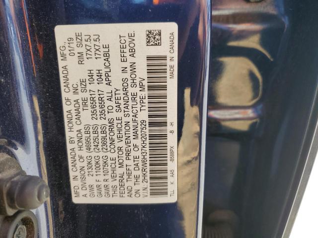 2019 HONDA CR-V LX 2HKRW6H37KH207529