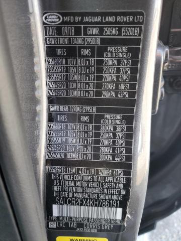 2019 LAND ROVER DISCOVERY SALCR2FX4KH786191
