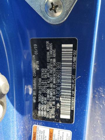 2019 SUBARU BRZ LIMITE JF1ZCAC19K9601369