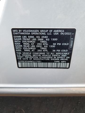 2022 VOLKSWAGEN ATLAS CROS - 1V2SC2CA4NC217331