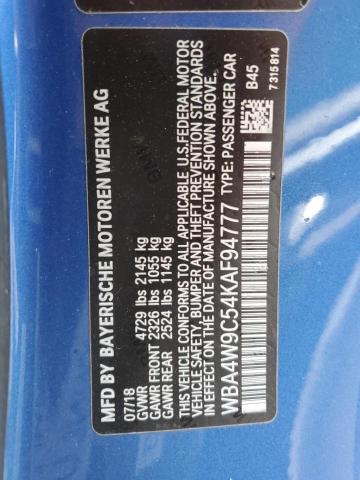 2019 BMW 440XI WBA4W9C54KAF94777