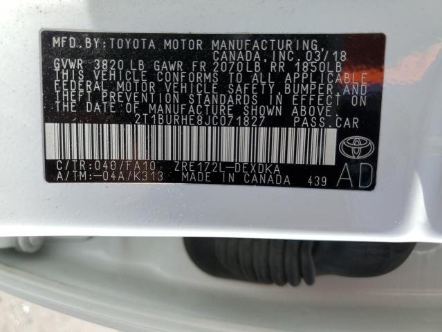 2018 TOYOTA COROLLA L - 2T1BURHE8JC071827