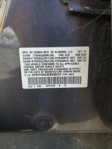 2014 HONDA PILOT EX - 5FNYF4H43EB030232