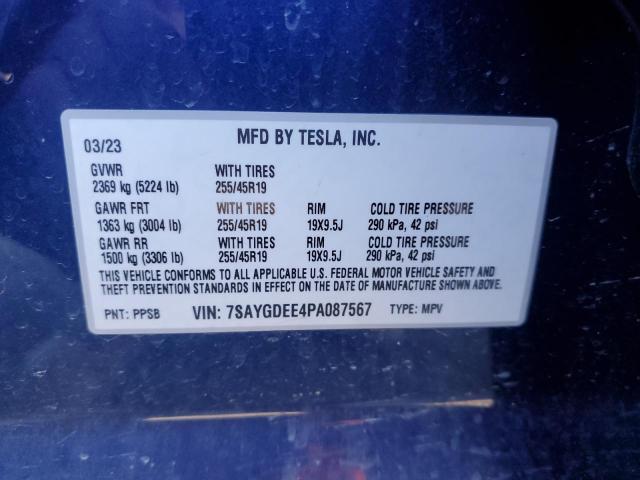 2023 TESLA MODEL Y - 7SAYGDEE4PA087567