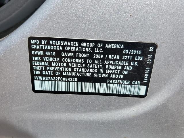 2015 VOLKSWAGEN PASSAT S - 1VWAS7A32FC084228