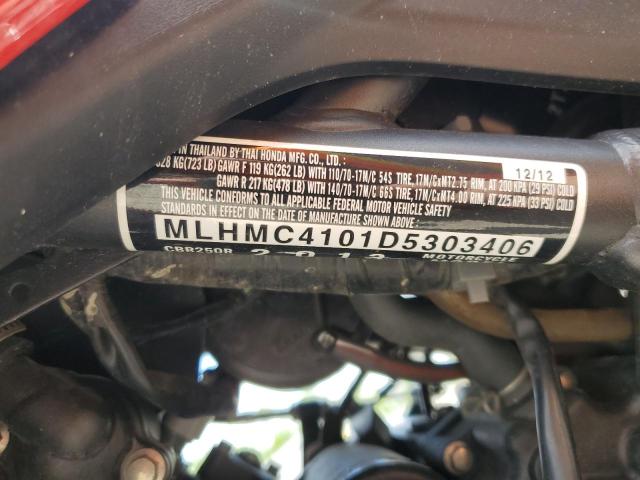 2013 HONDA CBR250 R MLHMC4101D5303406
