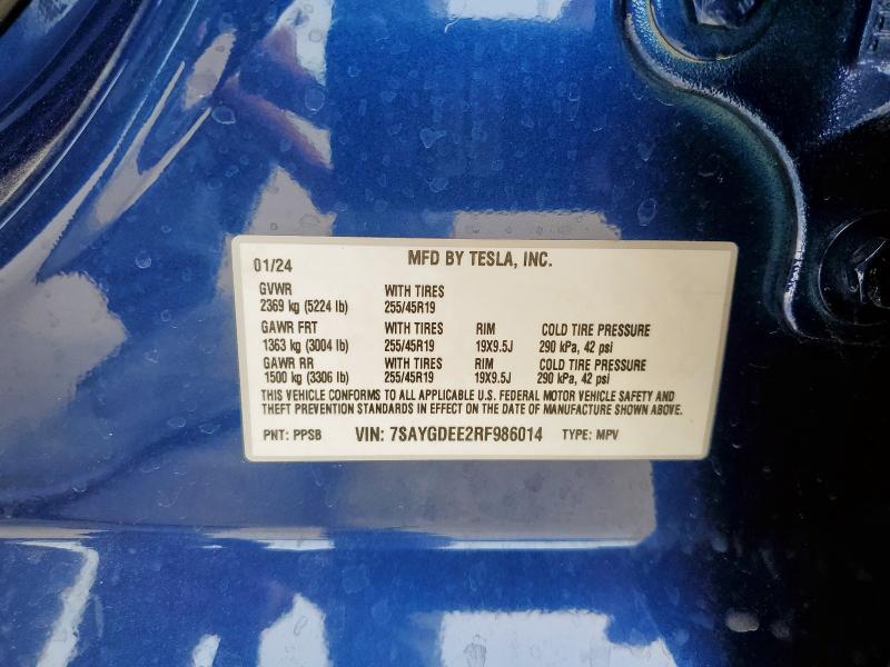 2024 TESLA MODEL Y - 7SAYGDEE2RF986014