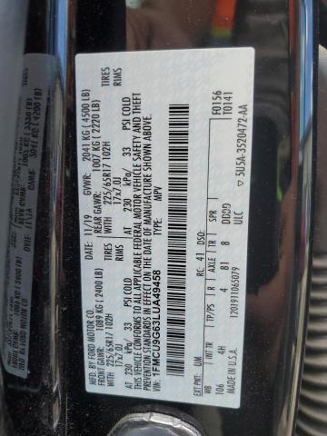 2020 FORD ESCAPE SE - 1FMCU9G63LUA49458
