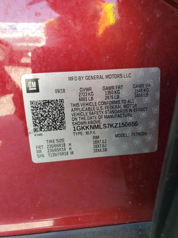 2019 GMC ACADIA SLT 1GKKNMLS7KZ150656