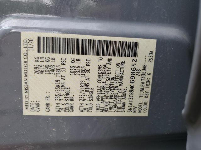 2021 NISSAN ROGUE SL 5N1AT3CB9MC698652