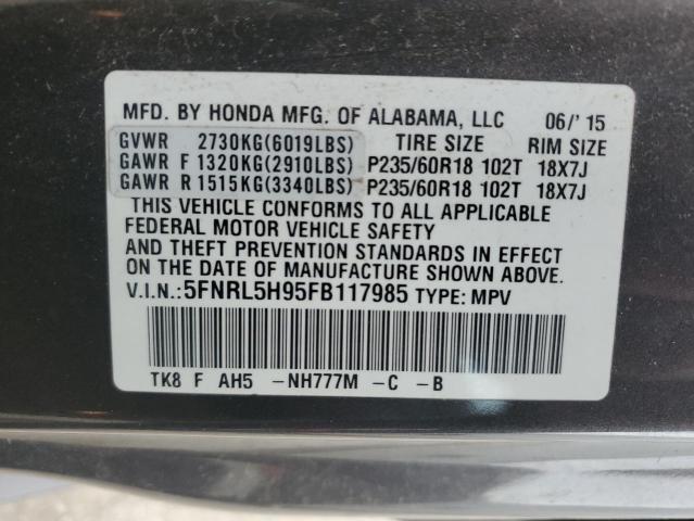 2015 HONDA ODYSSEY TO 5FNRL5H95FB117985
