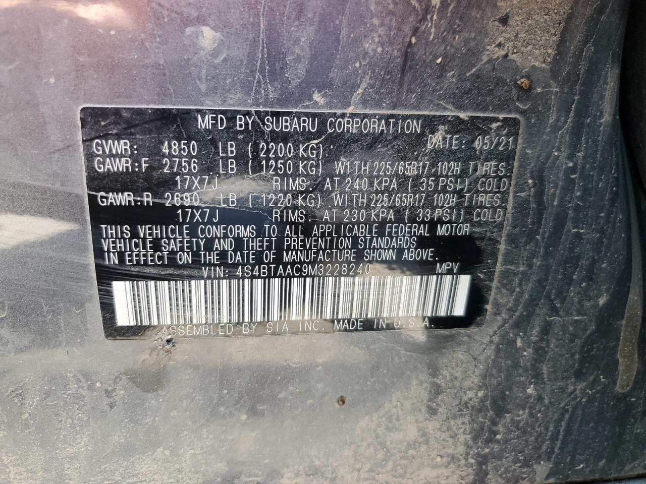 SUBARU LEGACY OUTBACK