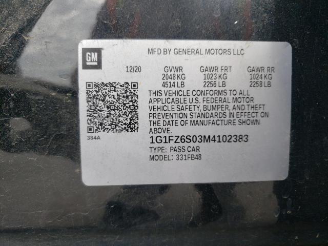 2021 CHEVROLET BOLT EV PR 1G1FZ6S03M4102383