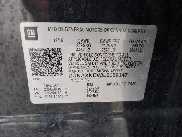 2020 CHEVROLET EQUINOX LT - 2GNAXKEV3L6189147