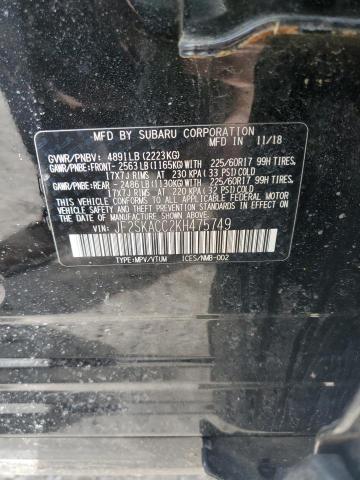 2019 SUBARU FORESTER JF2SKACC2KH475749