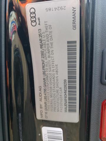 2017 AUDI A4 PREMIUM WAUENAF40HN028299