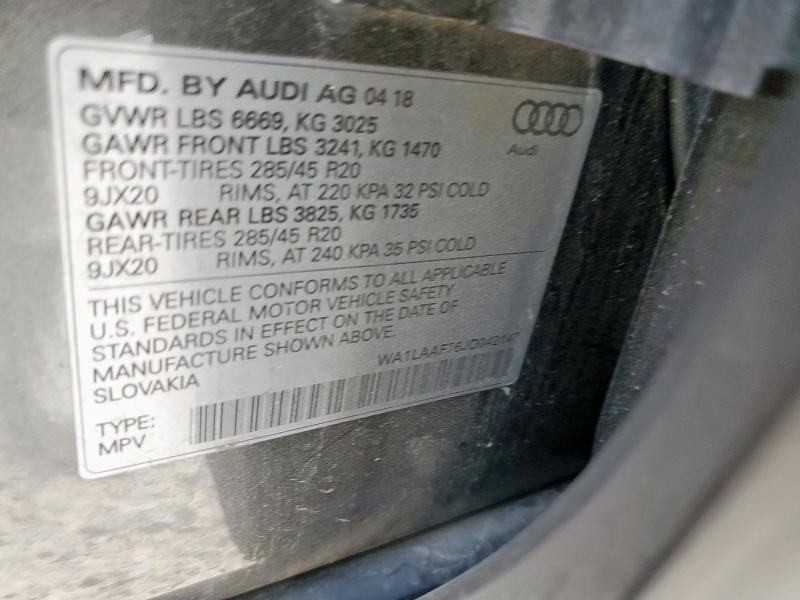 2018 AUDI Q7 PREMIUM - WA1LAAF76JD042147