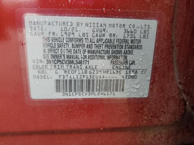 2021 NISSAN KICKS SV 3N1CP5CV3ML546171