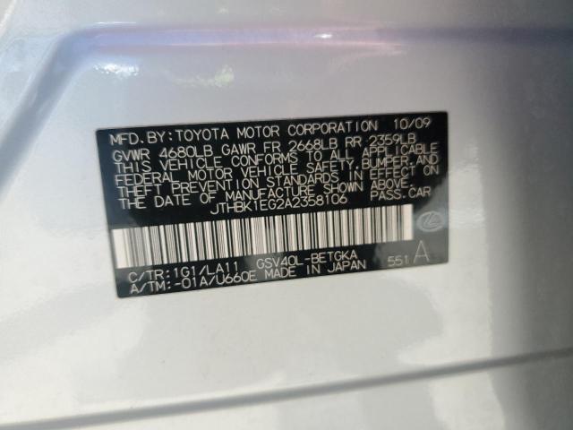 2010 LEXUS ES 350 - JTHBK1EG2A2358106